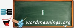 WordMeaning blackboard for li